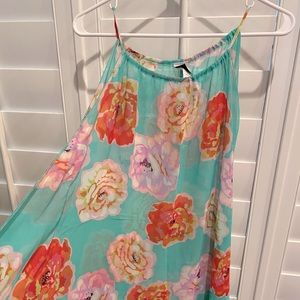 Teal Floral Tank top